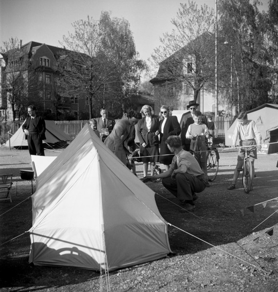 Camping exhibition from Zurich's sports shops, 1948