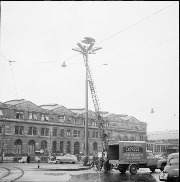 Mounting of a Street Lamp, Zurich 1952