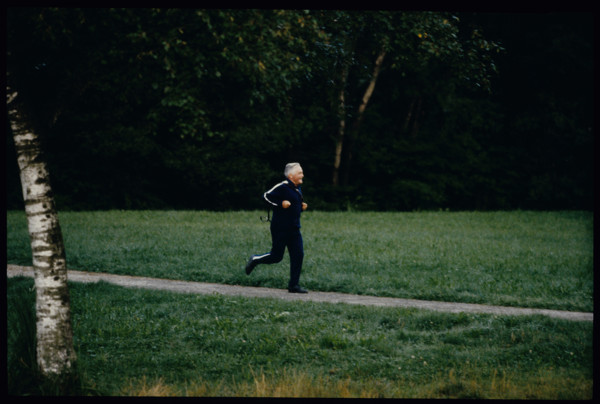 Georges-André Chevallaz jogging in 1979