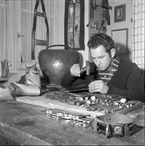 Last Manufacturer of Straps for Cowbells, Appenzell 1962