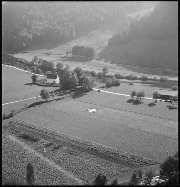WW 2: marking of the Swiss frontier, 1944.
