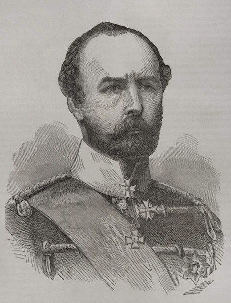 Friedrich Karl (1828-1885). Prince of Prussia of the House of Hohenzollern. Portrait. Engraving by
