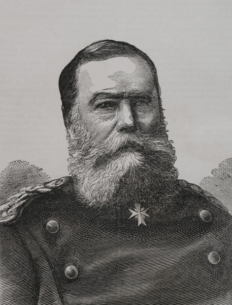Eduard Vogel von Falckenstein (1797-1885). Prussian infantry general. Portrait. Engraving.