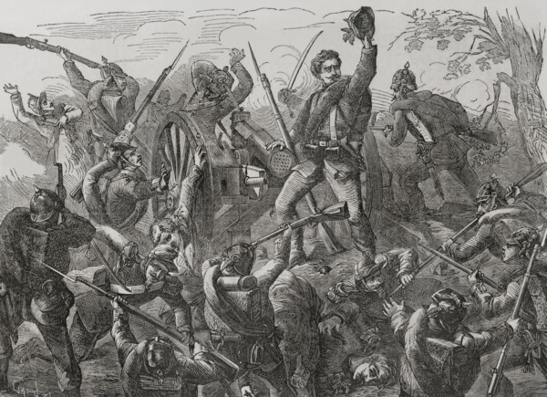 Franco-Prussian War (1870-1871). Battle of Worth, 6 August 1870. Prussian troops commanded by Crown
