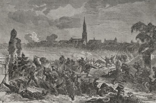 Franco-Prussian War (1870-1871). Siege of Strasbourg (15 August-28 September 1870). Combat between