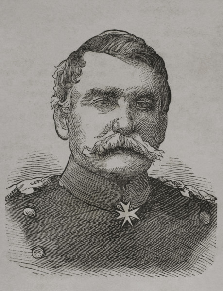 Gustav von Alvensleben (1803-1881). Prussian general. Portrait. Engraving. ""Historia de la Guerra