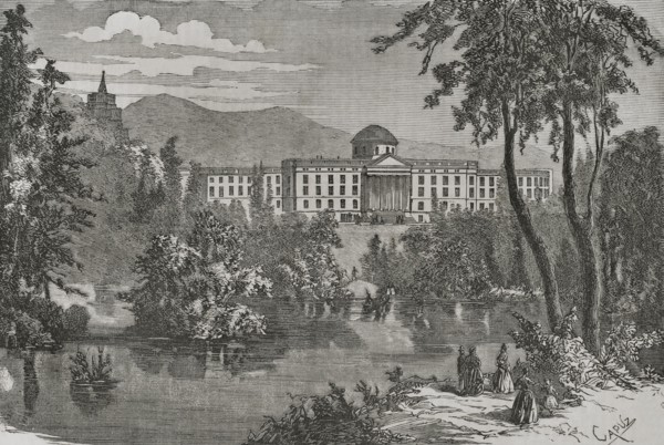 Wilhelmshohe Palace, at the Prussian city of Kassel. General view. After being taken prisoner at