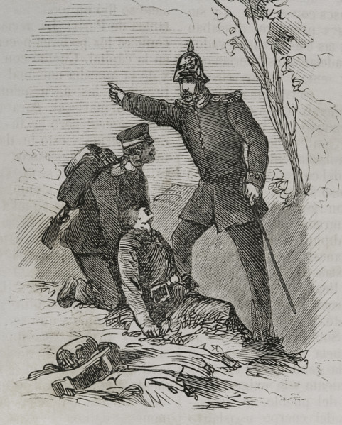Franco-Prussian War (1870-1871). Prussian Military Medical Corps doctor. Engraving. ""Historia de