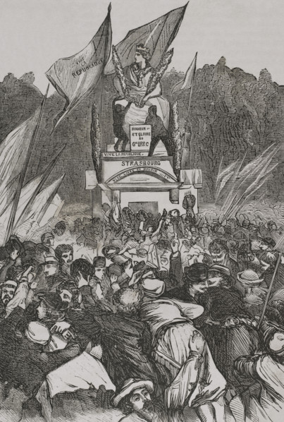 Franco-Prussian War (1870-1871). Paris, France. Demonstration at the Place de la Concorde, next to