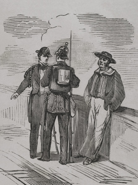 Franco-Prussian War (1870-1871). Prussian squadron seamen. Engraving. ""Historia de la Guerra de