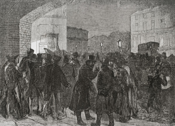 Franco-Prussian War (1870-1871). France. Aspect of the city of Marseille on receiving telegrams