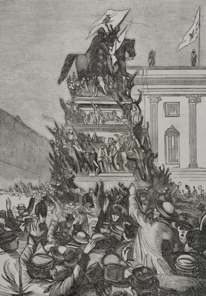 Franco-Prussian War (1870-1871). Berlin, 3 September 1870. The monument to Frederick the Great