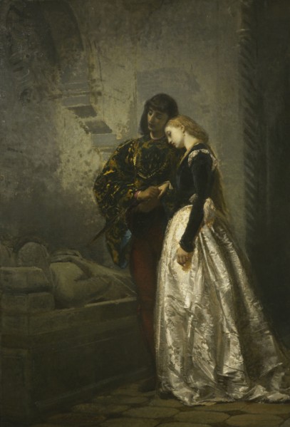 Tranquillo Cremona (1837-1878). Italian painter. A Visit to Romeo and Juliet's Grave, 1862. Oil on