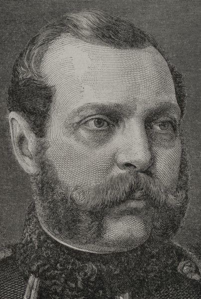 Alexander II of Russia (1818-1881). Czar of the Russian Empire (1855-1881). Portrait. Engraving.