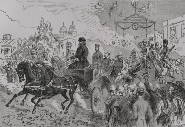Russo-Turkish War (1877-1878). Entry of Tsar Alexander II of Russia (1818-1881) into Ploiesti