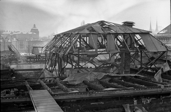 Fire at Lucerne Central Station in 1971