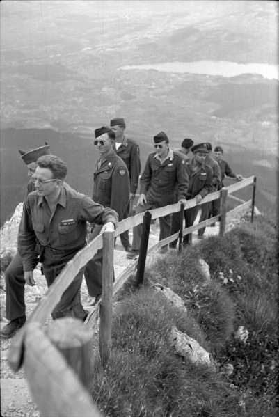 After WWII: American soldiers on Mount Pilatus, 1945