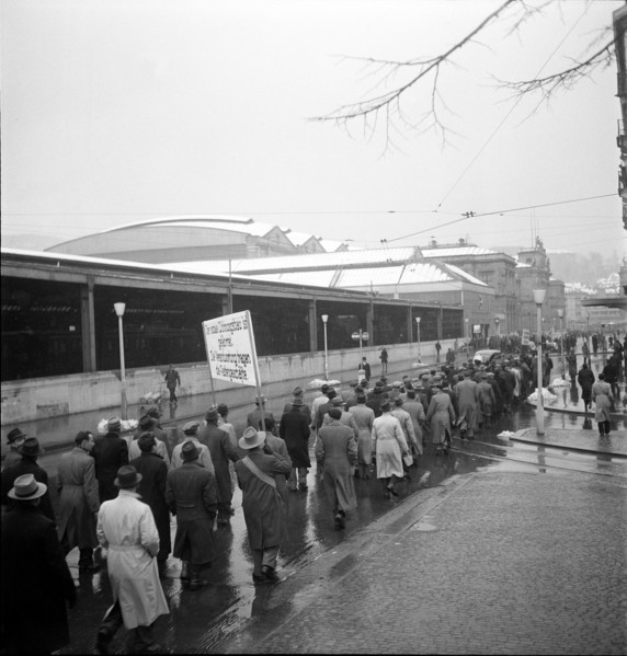 Workers on strike, Zurich 1946
