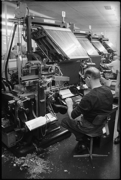 Printing and typesetting shop of Jean Frey AG, 1970