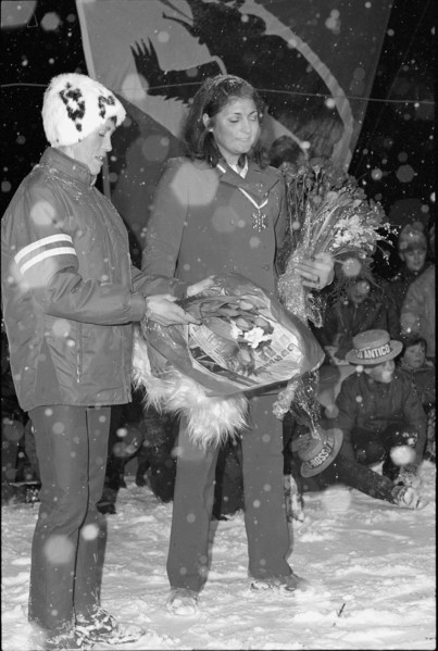 Reception for downhill world champion Annerösli Zryd, Adelboden 1970