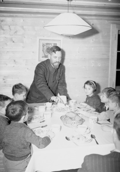 At the dining table, Pestalozzi Children's Village Trogen 1946
