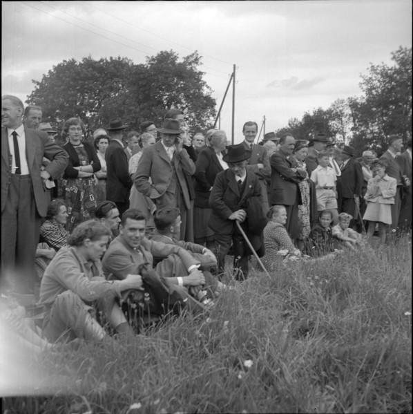 Protest against power plant construction; hydroelectric power plant; 1953