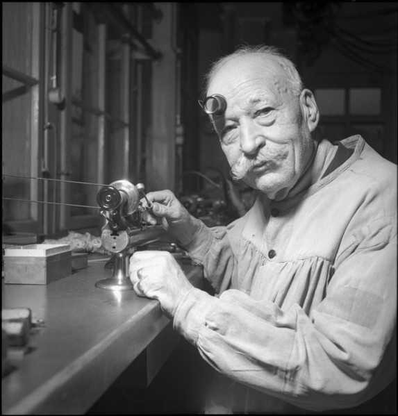 Watchmaker at Longines, around 1965