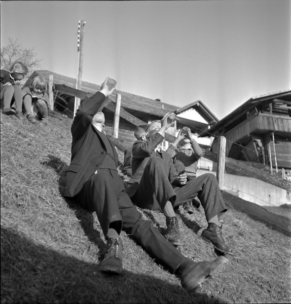 Students celebrate the end of the school year, 1943