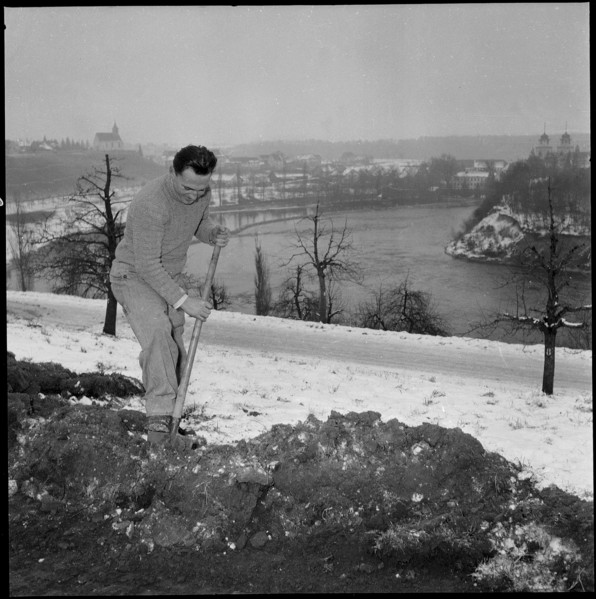 Rheinau power station, first construction works 1952