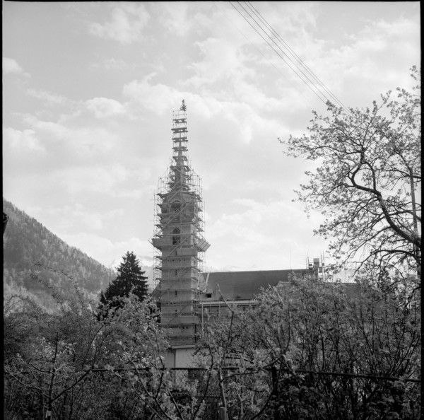 Vitznau church under renovation 1962