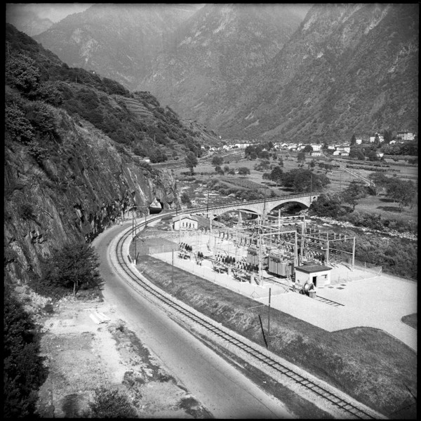 Calancasca power station, transformer station Roveredo 1951