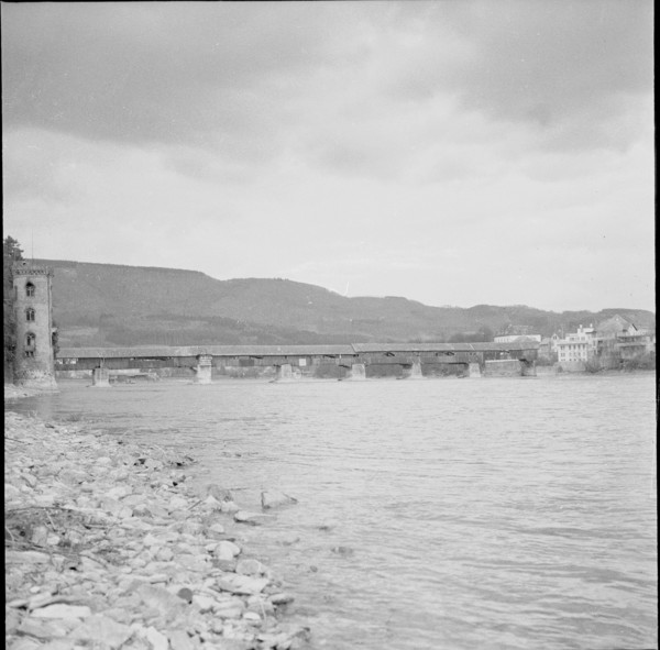 Wooden bridge at Bad Säckingen 1954