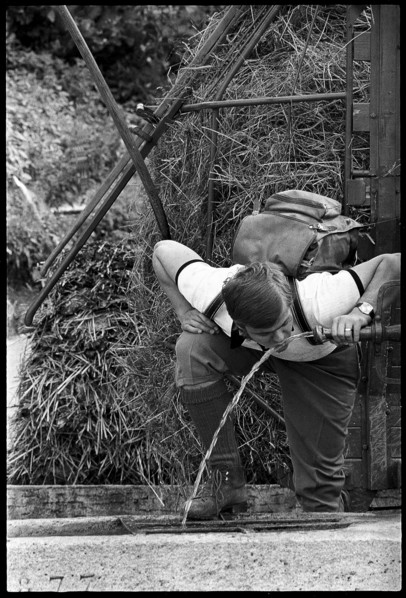 Installation of system bathroom by crane 1968