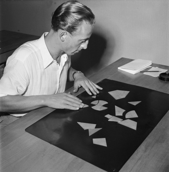 Driver taking a psychotechnical exam, 1950