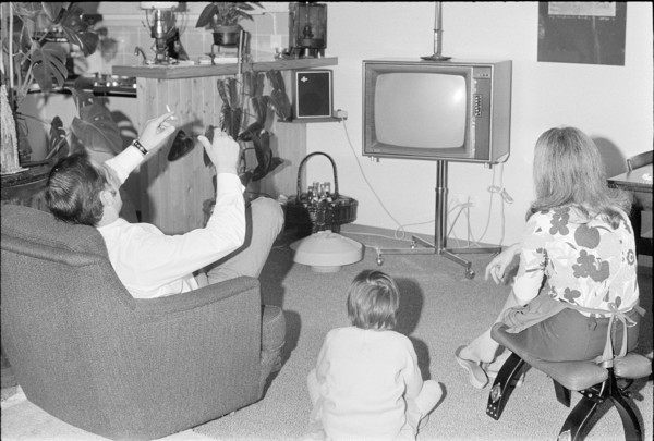 Family watching television 1971