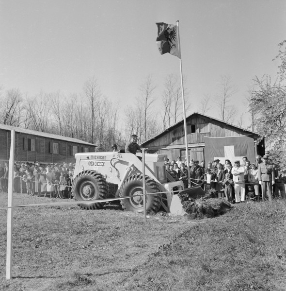 Groundbreaking ceremony, LausanneGeneva motorway, 1961