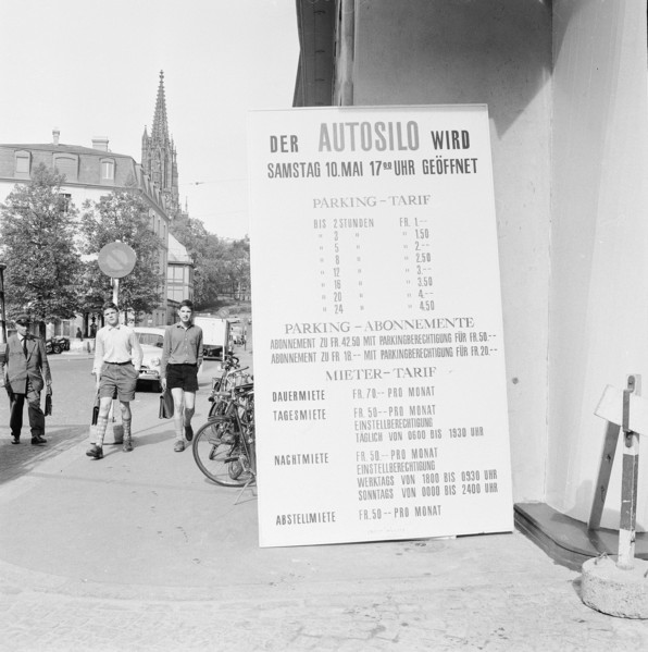 Advertisement for Autosilo Basel 1956