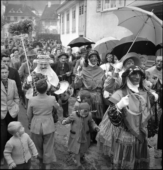 Carnival parade in Schwyz, 1950