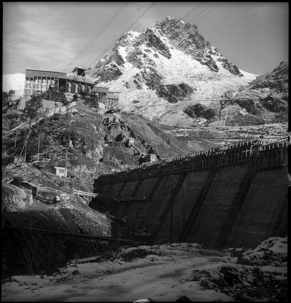 Cleuson Dam construction site 1948