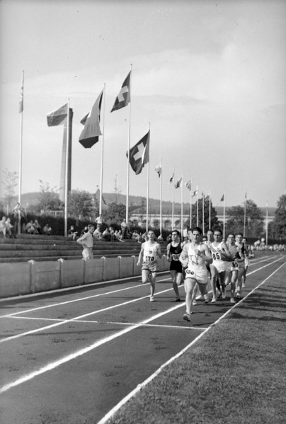 Swiss Championships 1947 Zurich, 1'500m: Waldvogel wins