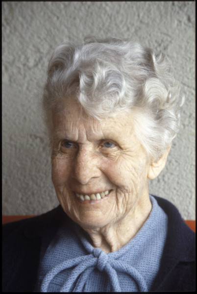 Adele Duttweiler, widow of Gottlieb Duttweiler, 1980.