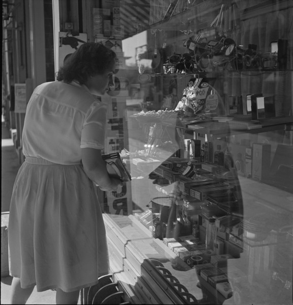 Scene from the Langstrasse in Zurich 1949.