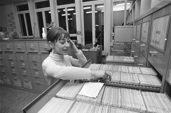 Records archive in the Swiss Radio 1970.