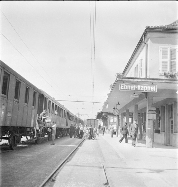 Ebnat-Kappel, railway station; 1945.