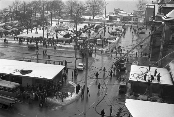Fire at Lucerne main station 1971.