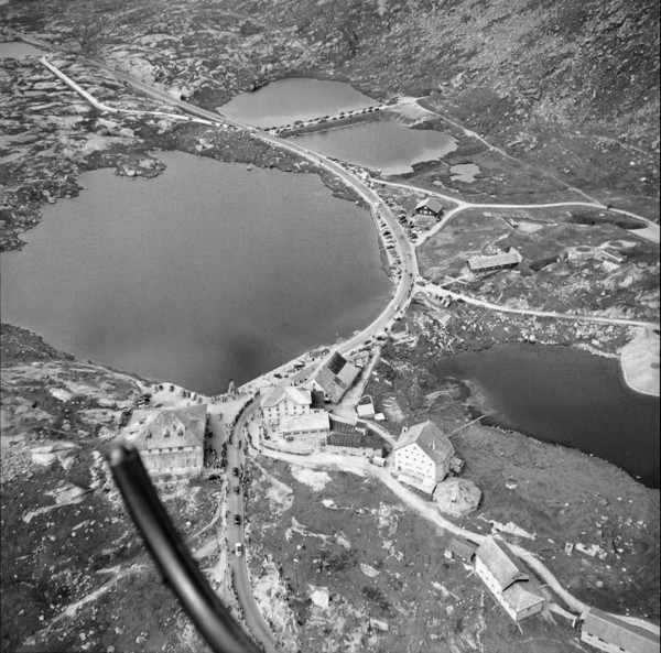 Lake Ritom at the highest point of Gotthard pass; 1954.