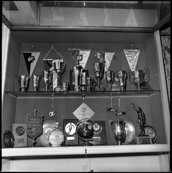 Soccer trophies in the Restaurant Schützenruh 1969.