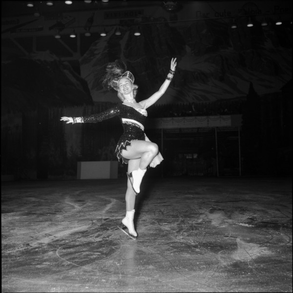 Barbara Ann Scott at the Hallenstadion Zurich, 1951.