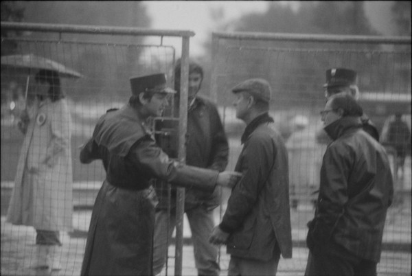Employees of Swiss security company Securitas check Prince Philip, Zug 1981.