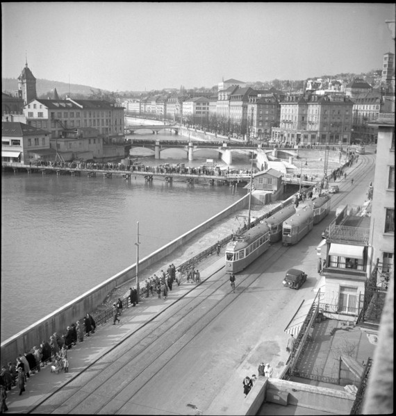 Reconstruction Work at the Limmatquai, 1950.